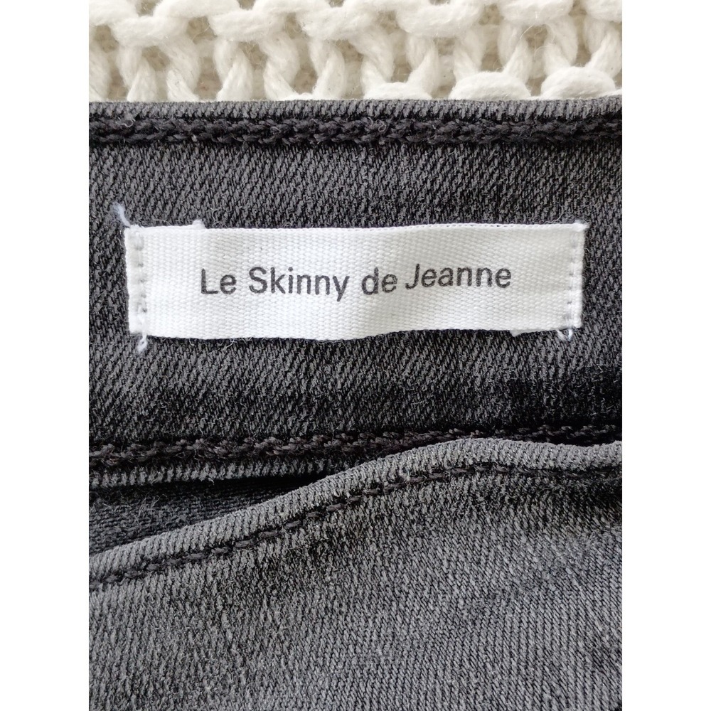 FRAME NWT Le Skinny De Jeanne Charcoal Gray Split Hem Jeans 25x30 $228 - Picture 8 of 16